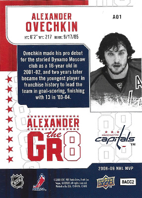 ALEXANDER OVECHKIN 2008-09 UPPER DECK MVP - ALEXANDER THE GR8 No. AO1 -- back