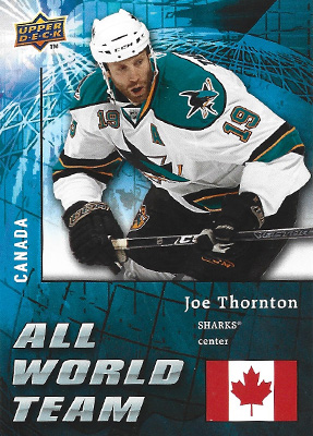 JOE THORNTON 2009-10 UPPER DECK - ALL WORLD No. AW26  -- devant