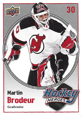 MARTIN BRODEUR 2009-10 UPPER DECK - HOCKEY HEROES No. HH13 -- front